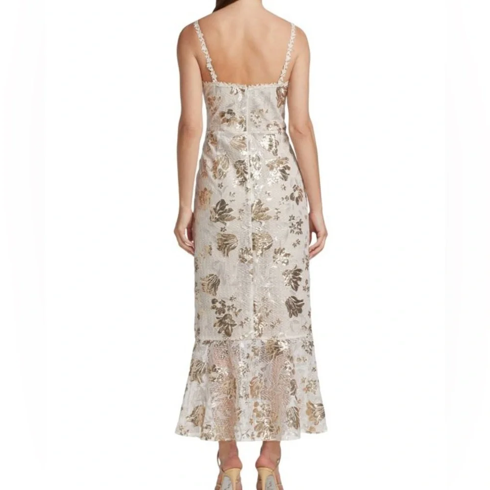 MARCHESA NOTTE Floral Sequin Gown Size 2 - Picture 2 of 11